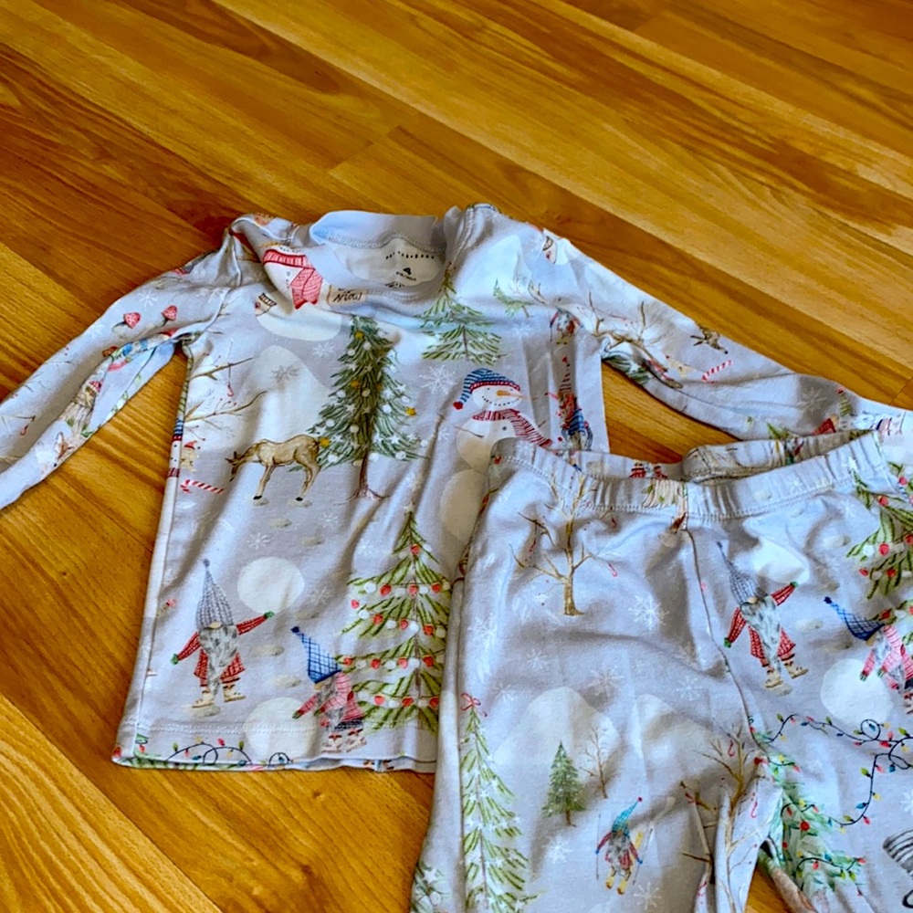 Pottery Barn Kids Gnome Pajamas only used for christmas photos. Size 4T